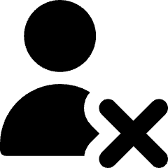 User Delete Cross Icon from Core Solid Set