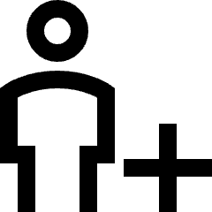 User Full Body Add Plus Icon from Sharp Line Set