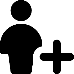 User Full Body Add Plus Icon from Core Solid Set