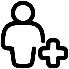 User Full Body Add Plus Icon from Plump Line Set