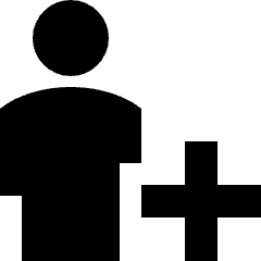 User Full Body Add Plus Icon from Sharp Solid Set