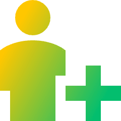User Full Body Add Plus Icon from Sharp Gradient Set