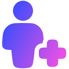 User Full Body Add Plus Icon from Plump Gradient Set