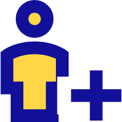 User Full Body Add Plus Icon from Sharp Pop Set