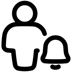 User Full Body Alert Bell Icon from Plump Line Set