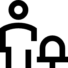 User Full Body Alert Bell Icon from Sharp Line Set