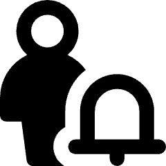 User Full Body Alert Bell Icon from Core Remix Set