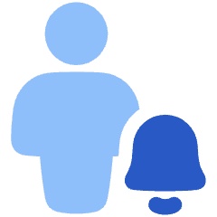 User Full Body Alert Bell Icon from Plump Flat Set