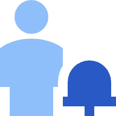 User Full Body Alert Bell Icon from Sharp Flat Set