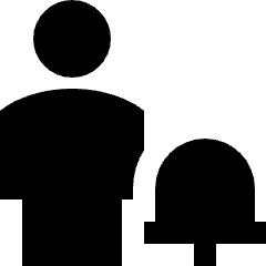 User Full Body Alert Bell Icon from Sharp Solid Set