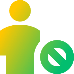 User Full Body Block Remove Icon from Sharp Gradient Set