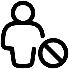 User Full Body Block Remove Icon from Plump Line Set