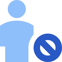 User Full Body Block Remove Icon from Sharp Flat Set