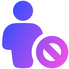 User Full Body Block Remove Icon from Plump Gradient Set