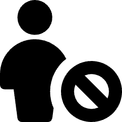 User Full Body Block Remove Icon from Core Solid Set