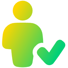 User Full Body Check Validate Icon from Plump Gradient Set