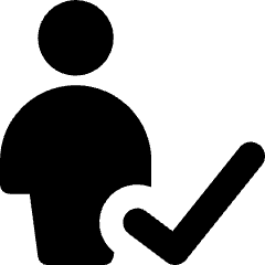 User Full Body Check Validate Icon from Core Solid Set