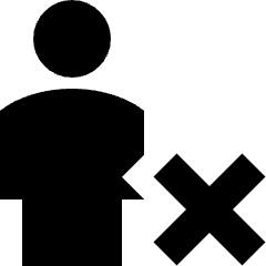 User Full Body Delete Cross Icon from Sharp Solid Set