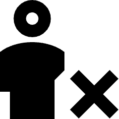 User Full Body Delete Cross Icon from Sharp Remix Set