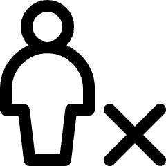 User Full Body Delete Cross Icon from Core Line Set