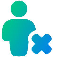 User Full Body Delete Cross Icon from Plump Gradient Set