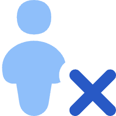 User Full Body Delete Cross Icon from Flex Flat Set