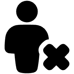 User Full Body Delete Cross Icon from Plump Solid Set
