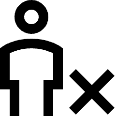 User Full Body Delete Cross Icon from Sharp Line Set