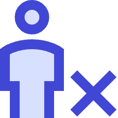 User Full Body Delete Cross Icon from Sharp Duo Set
