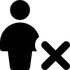 User Full Body Delete Cross Icon from Core Solid Set
