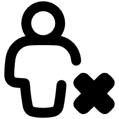 User Full Body Delete Cross Icon from Plump Remix Set