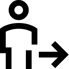 User Full Body Following Icon from Sharp Line Set