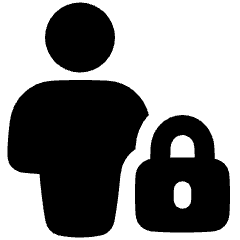 User Full Body Lock Privacy Icon from Plump Solid Set