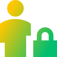 User Full Body Lock Privacy Icon from Sharp Gradient Set