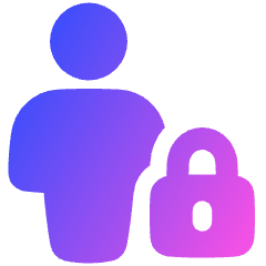 User Full Body Lock Privacy Icon from Plump Gradient Set