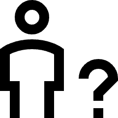 User Full Body Question Query Icon from Sharp Line Set