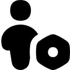User Full Body Setting Bolt Nut Icon from Flex Solid Set