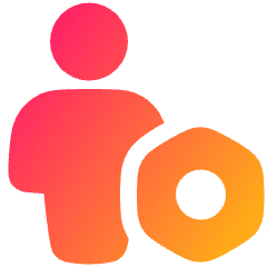 User Full Body Setting Bolt Nut Icon from Plump Gradient Set