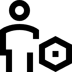 User Full Body Setting Bolt Nut Icon from Sharp Line Set