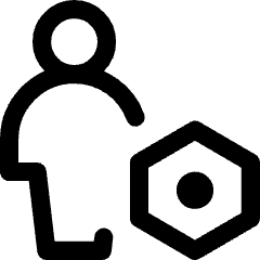 User Full Body Setting Bolt Nut Icon from Core Line Set