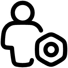 User Full Body Setting Bolt Nut Icon from Plump Line Set