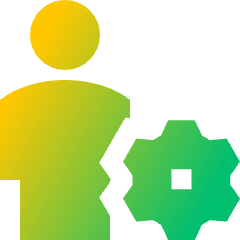 User Full Body Setting Gear Icon from Sharp Gradient Set