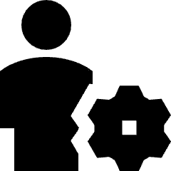 User Full Body Setting Gear Icon from Sharp Solid Set