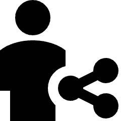 User Full Body Share Icon from Sharp Solid Set