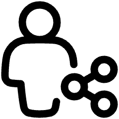 User Full Body Share Icon from Plump Line Set