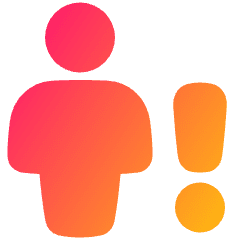 User Full Body Warning Icon from Plump Gradient Set