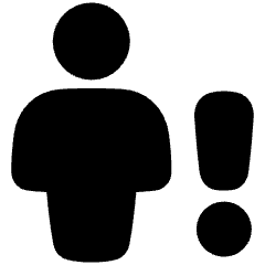 User Full Body Warning Icon from Plump Solid Set