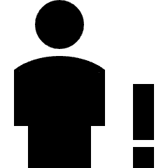 User Full Body Warning Icon from Sharp Solid Set
