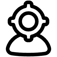 User Head Focus Icon from Plump Line Set