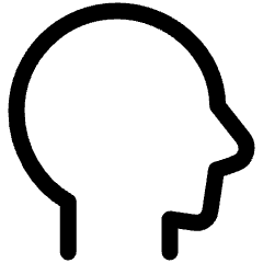 User Head Side Icon from Plump Line Set